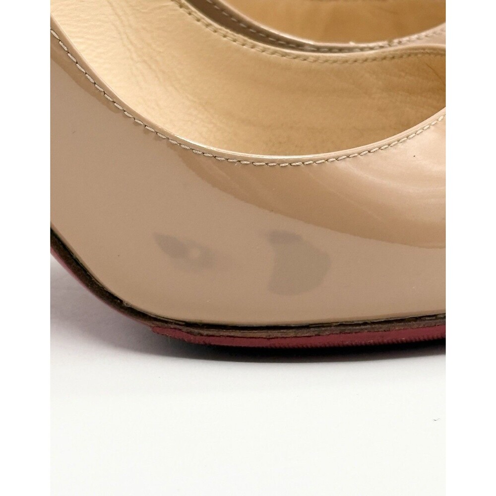 Christian Louboutin Pigalle 85 Nude Pointed Toe Patent Leather Stilettos EU 37 - Picture 11 of 11